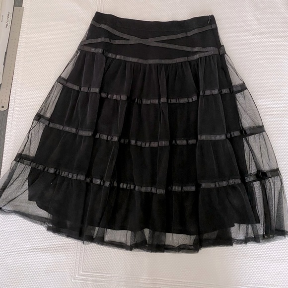 Black Tulle skirt with satin ribbon detailing - Picture 1 of 4